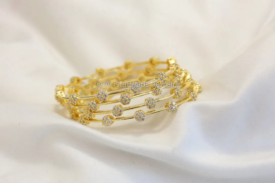 Clear CZ Bangle Set  (Set of 4)