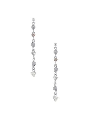 Diamond and White Gold Long Earrings