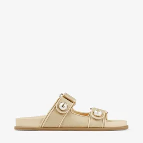 Fayence Sandal Natural Raffia and Leather Sandals