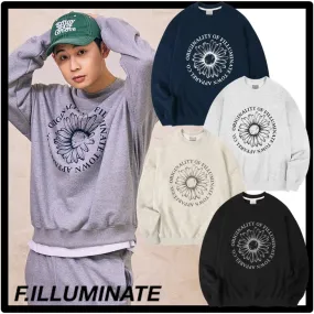 F.ILLUMINATE  |Unisex Street Style Logo Sweatshirts