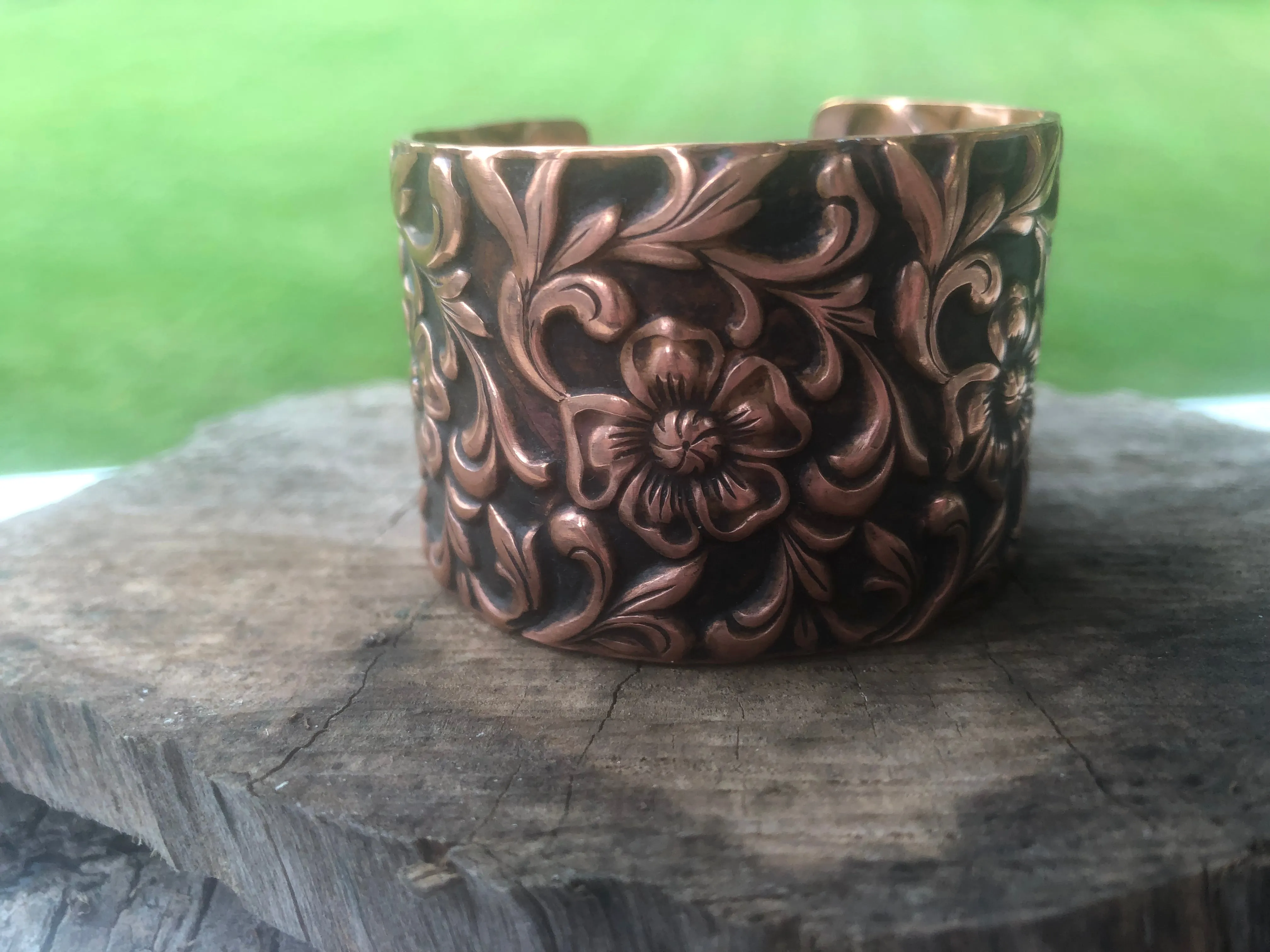 Floral Web Copper Cuff