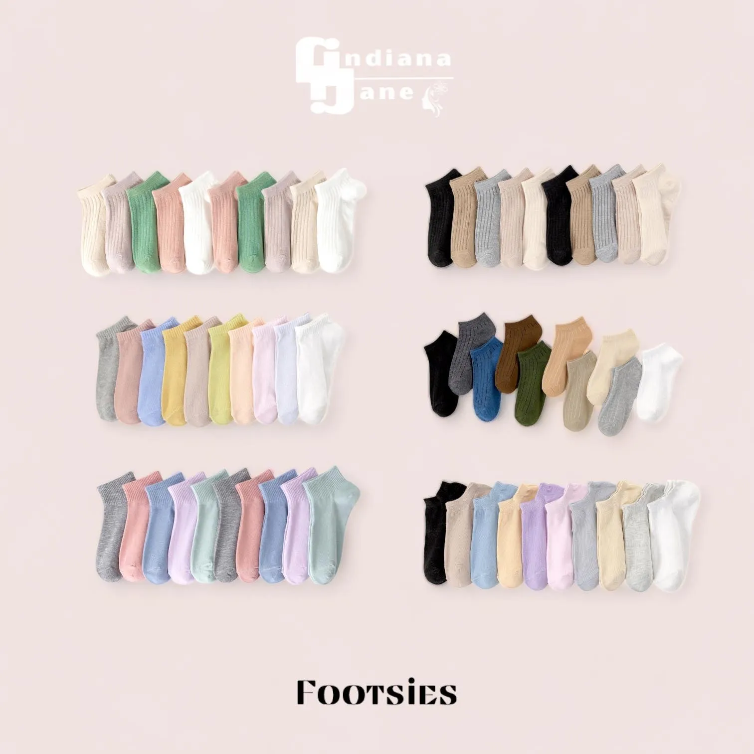 FOOTSIES 10 pairs Multi Color Ankle Socks Bundle