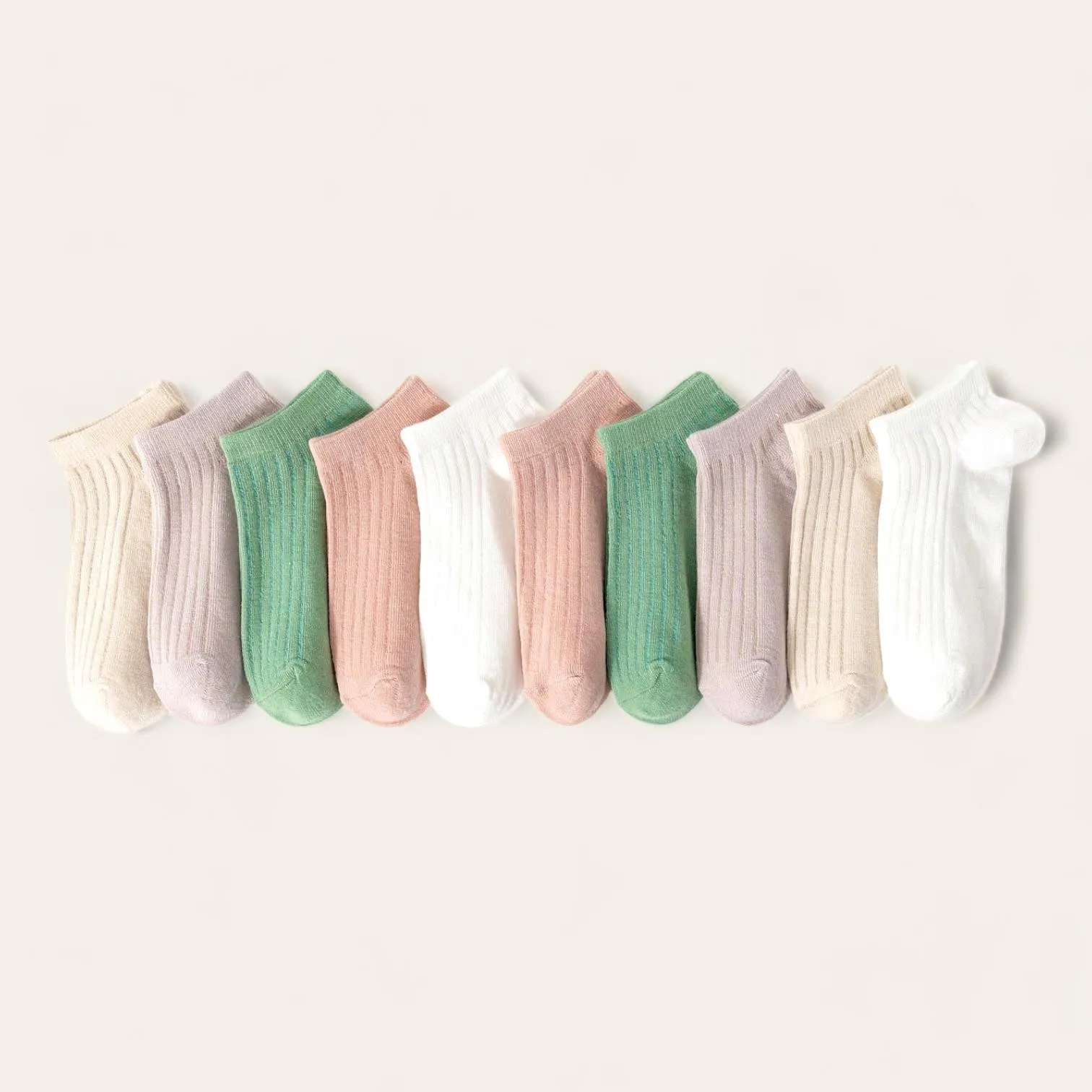 FOOTSIES 10 pairs Multi Color Ankle Socks Bundle