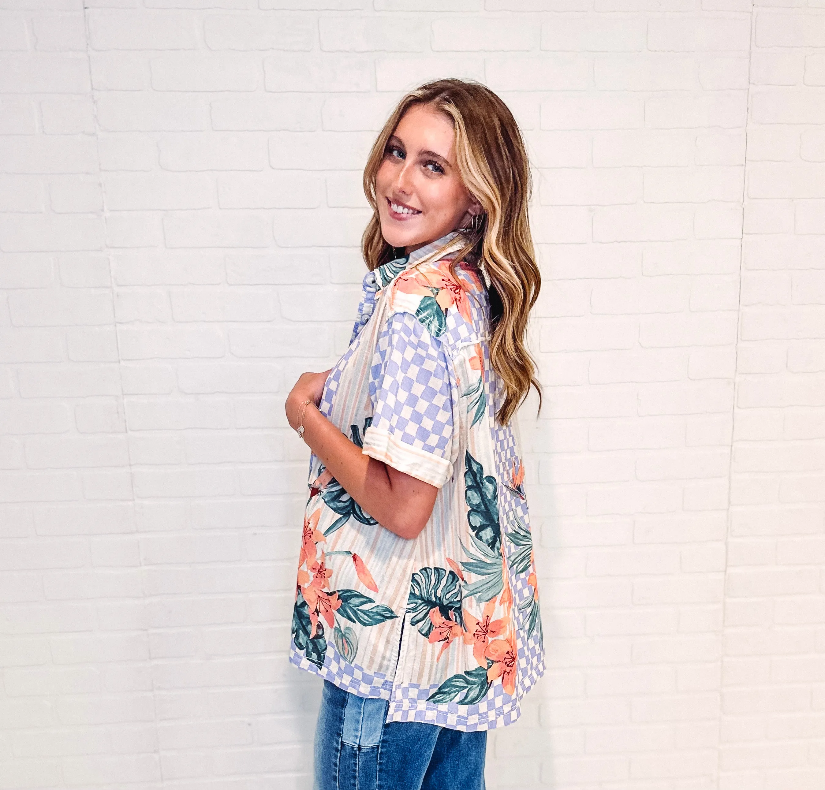 Free People Retro Tropics Shirt