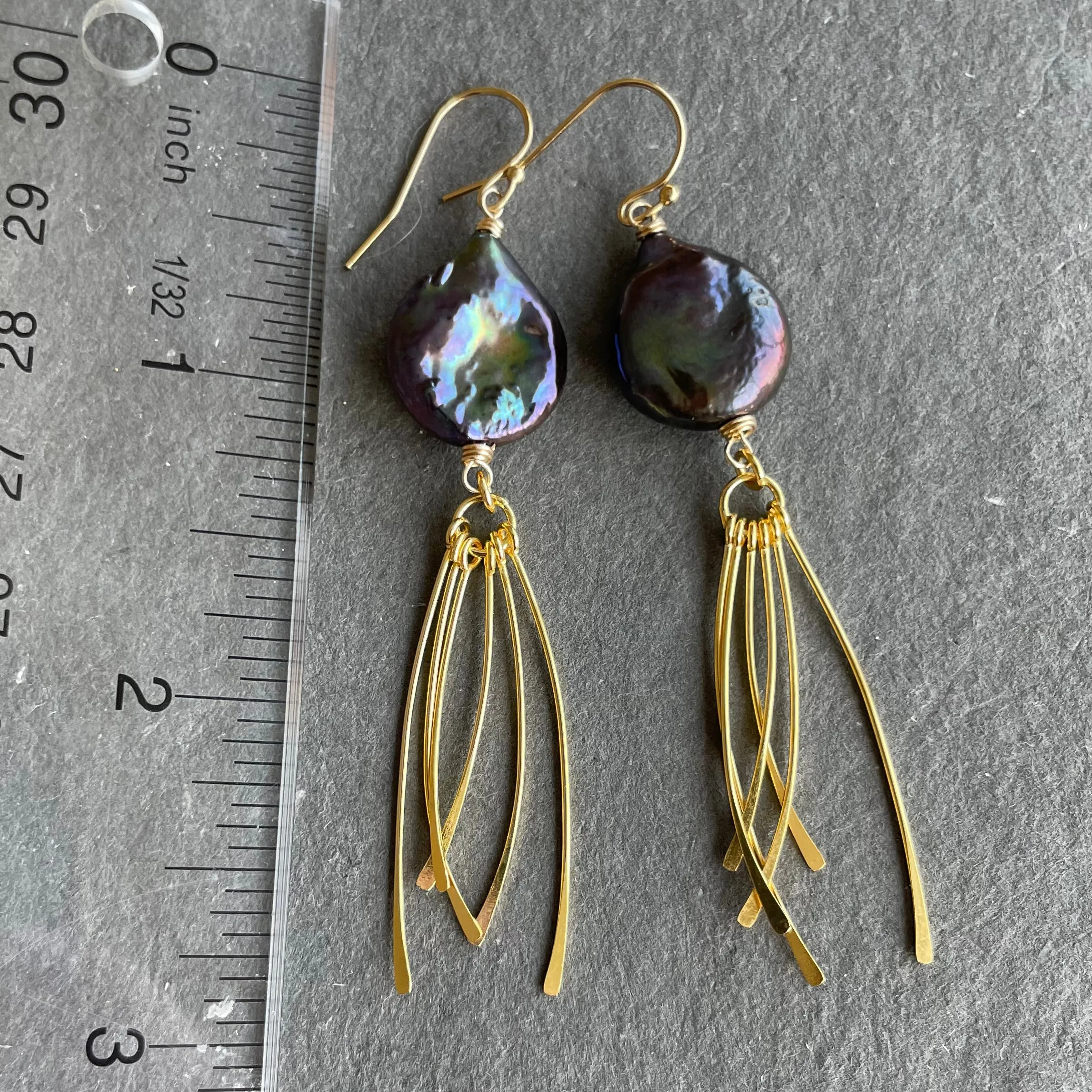 Freshwater Peacock Pearl Tassel Earrings