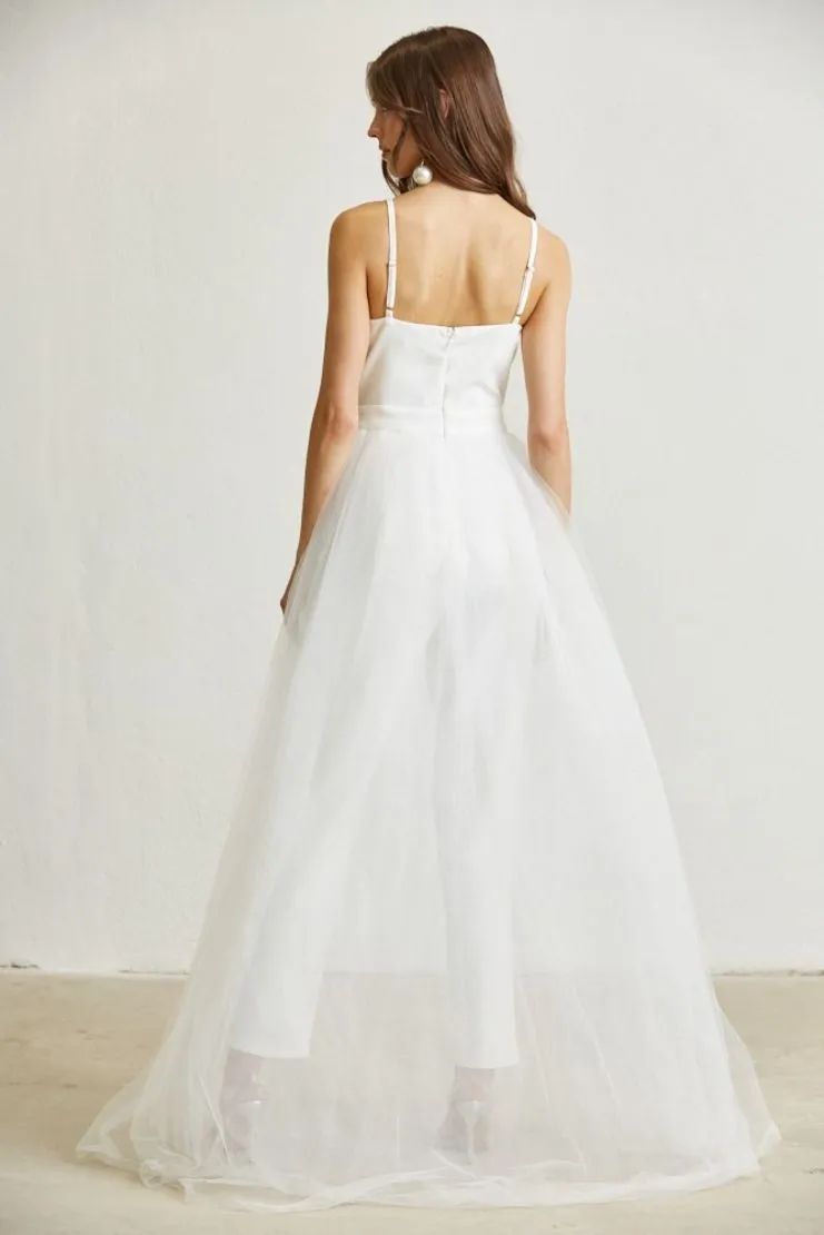 Future Mrs. Pearl & Sequin White Tulle Jumpsuit