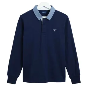 Gant 334235 Mens The Original Heavy Rugger Top Dark Blue