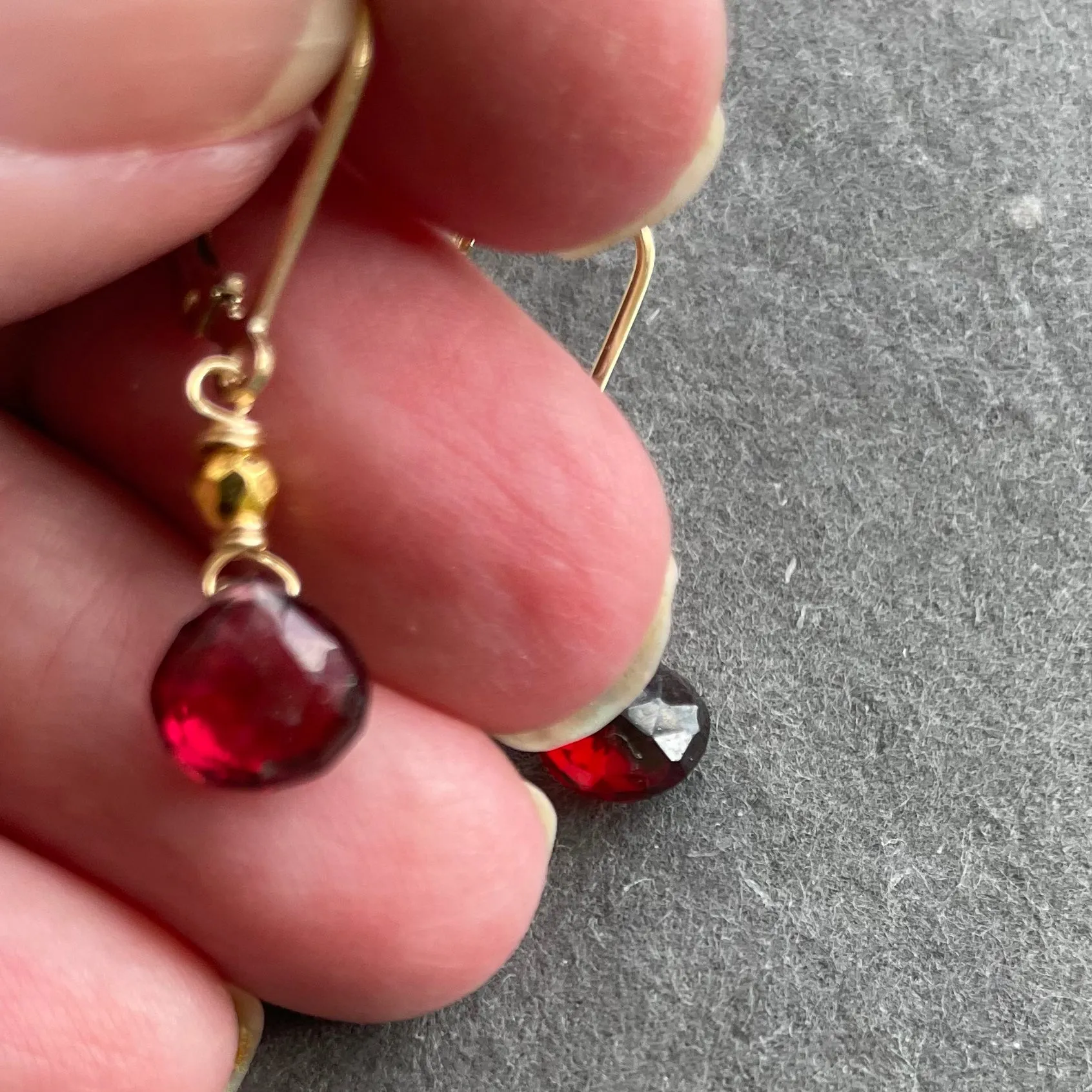 Garnet Dangle Earrings