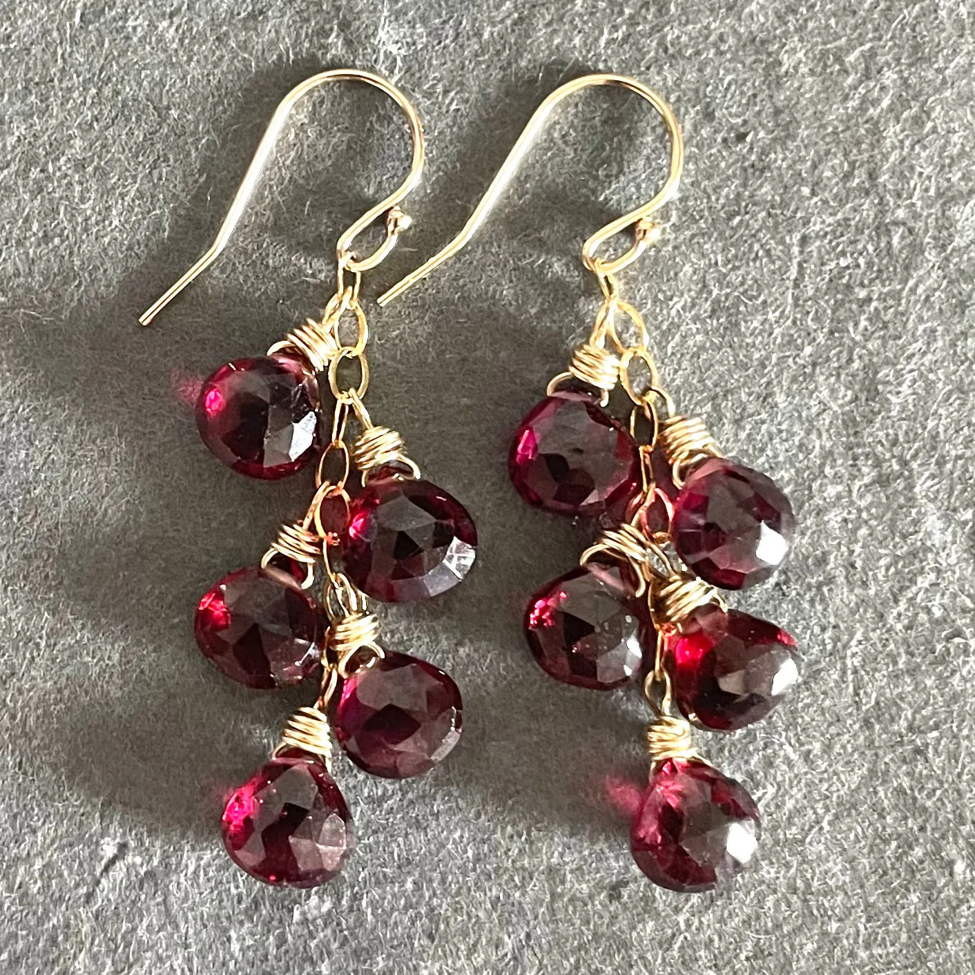 Garnet Dreams Cascade Earrings