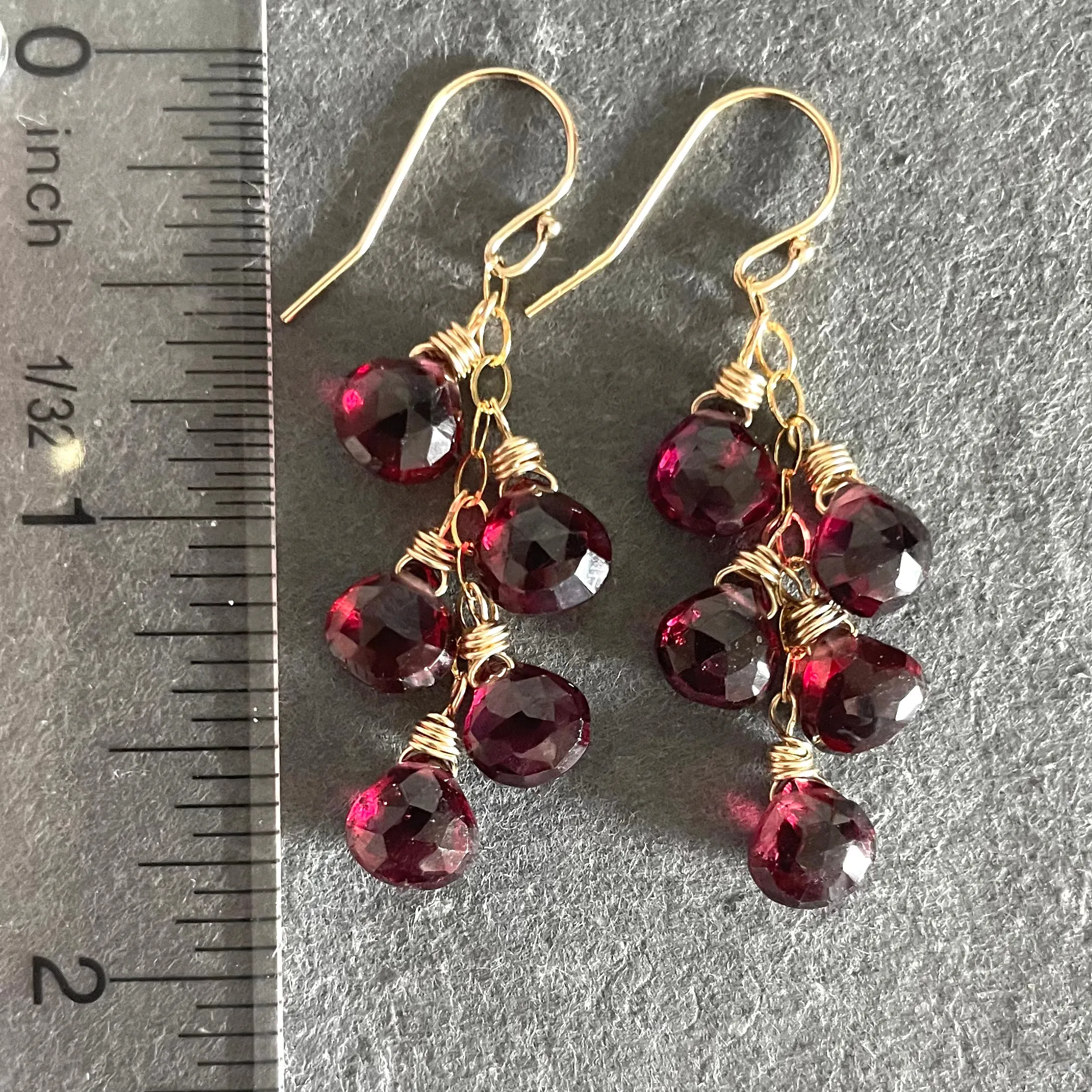 Garnet Dreams Cascade Earrings