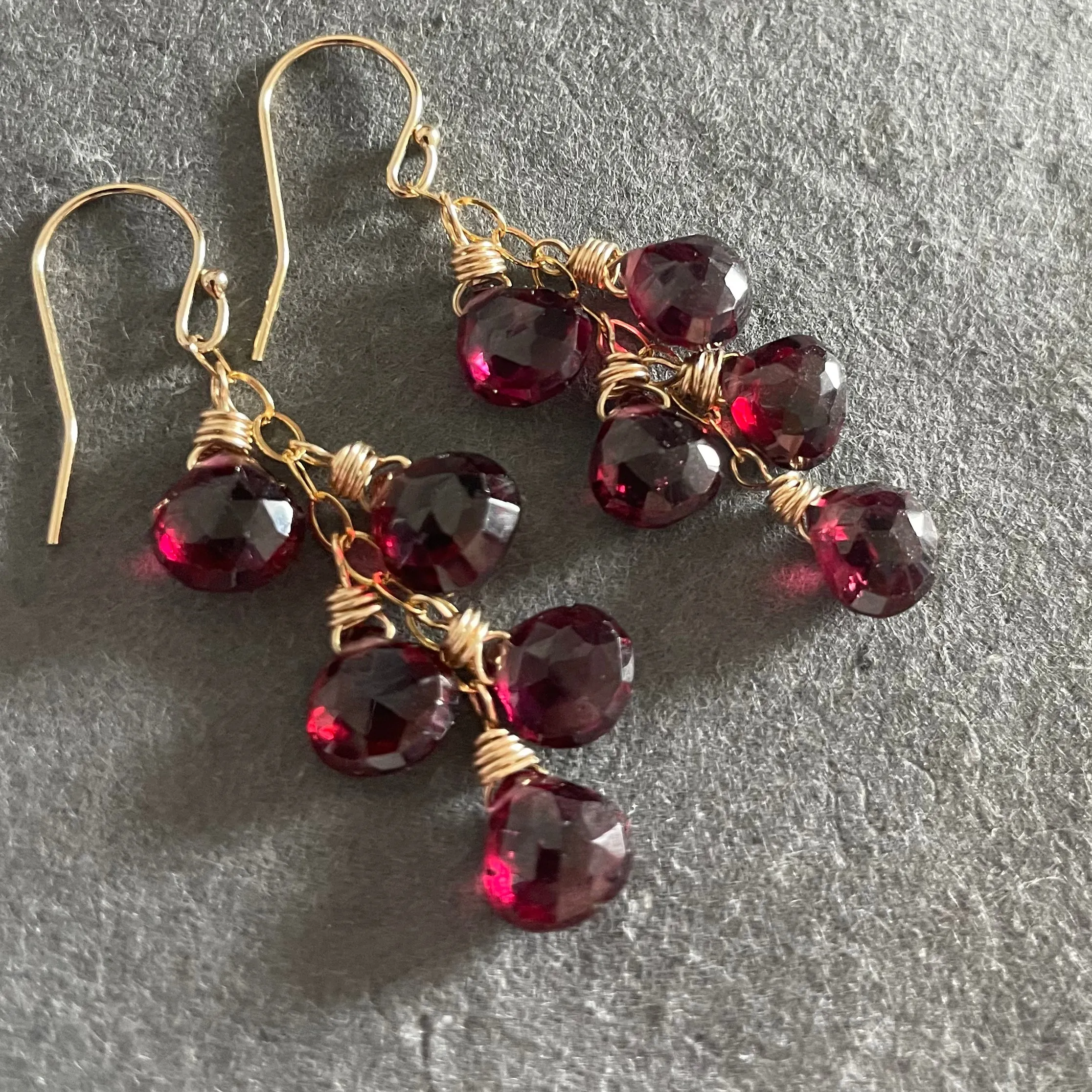 Garnet Dreams Cascade Earrings