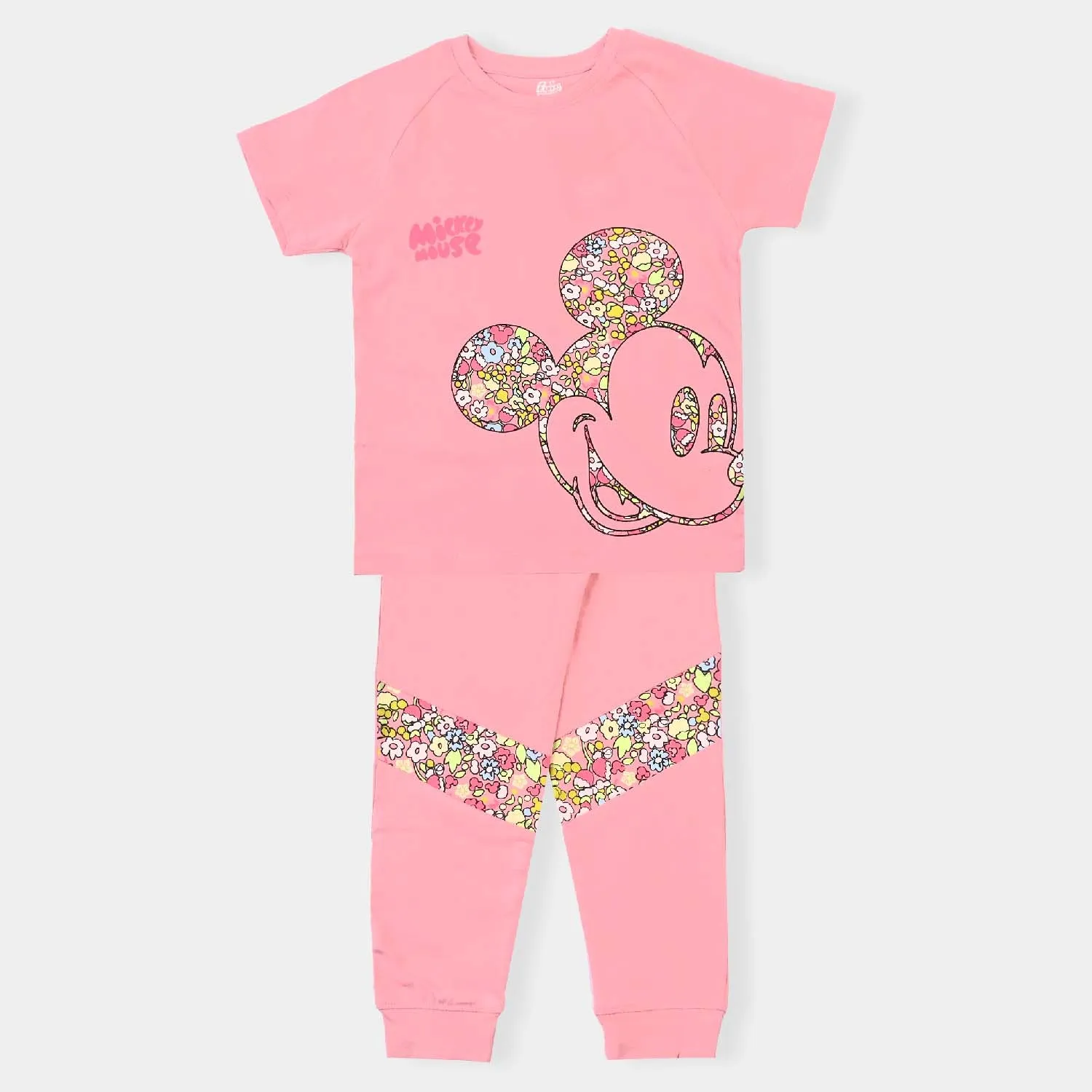 Girls Jersey/Terry 2 Piece Suit Mickey-Candy Pink