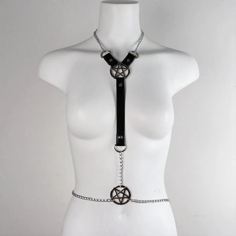 Gothic Leather Harness Accessories Leather Straps