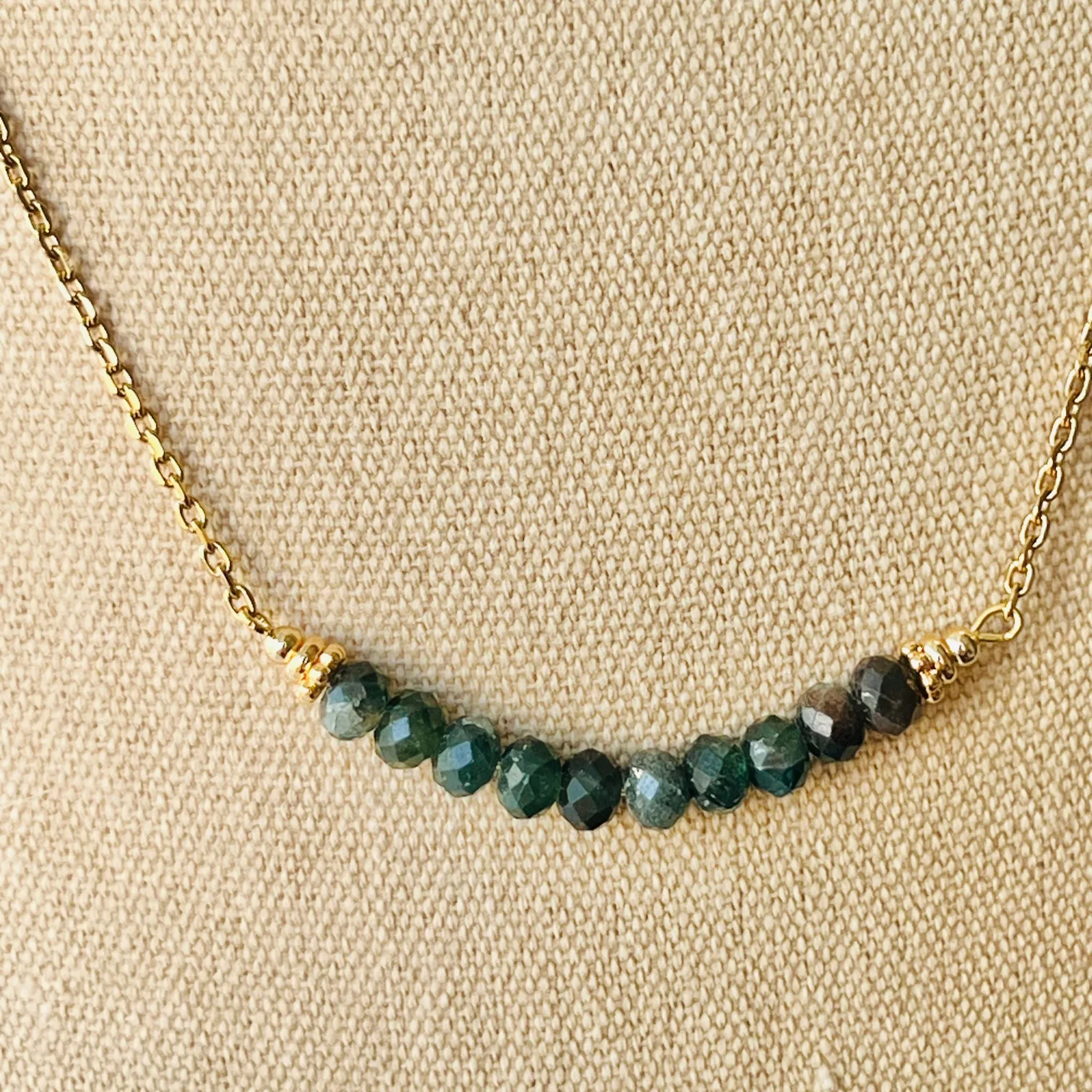 Green Apatite Moon Necklace