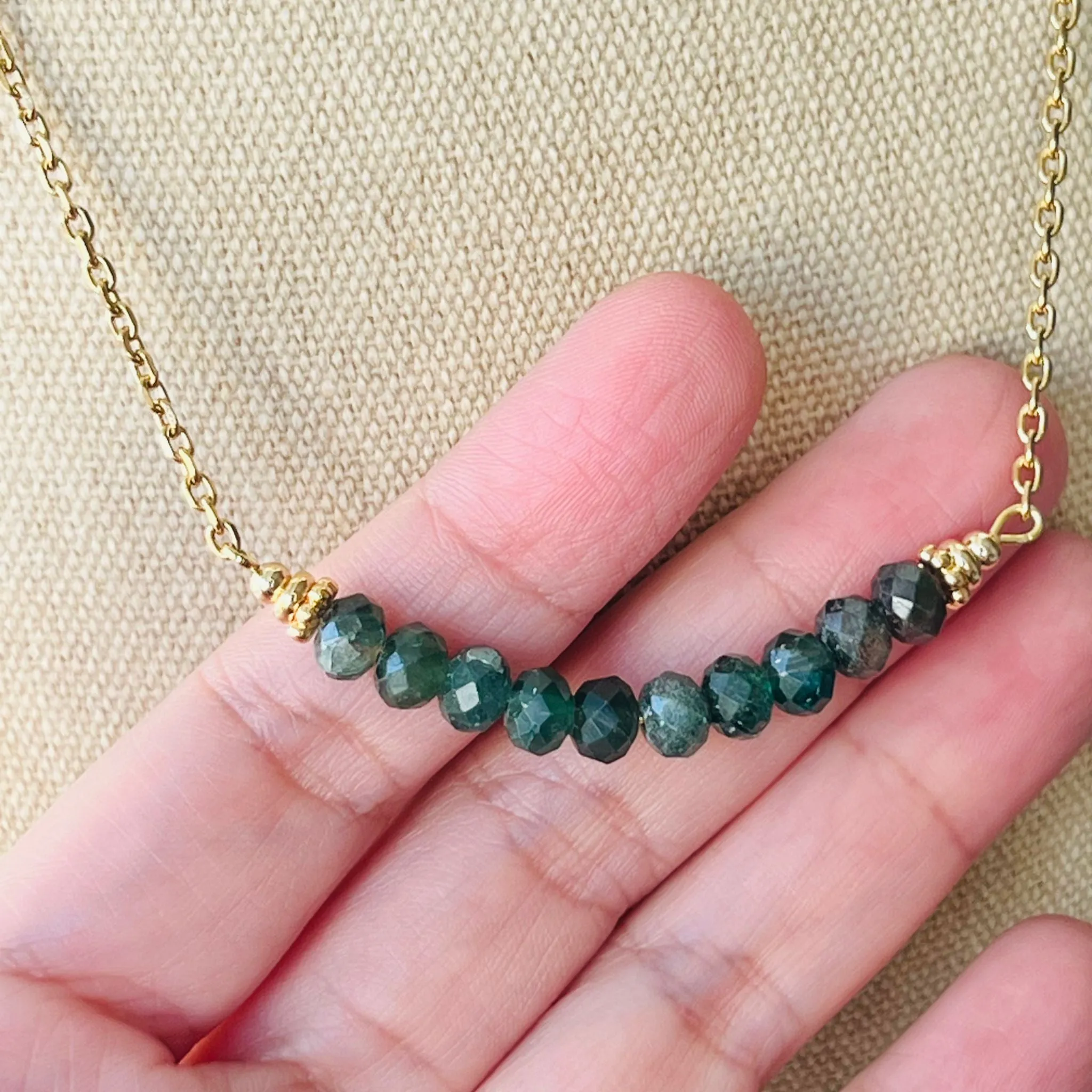 Green Apatite Moon Necklace