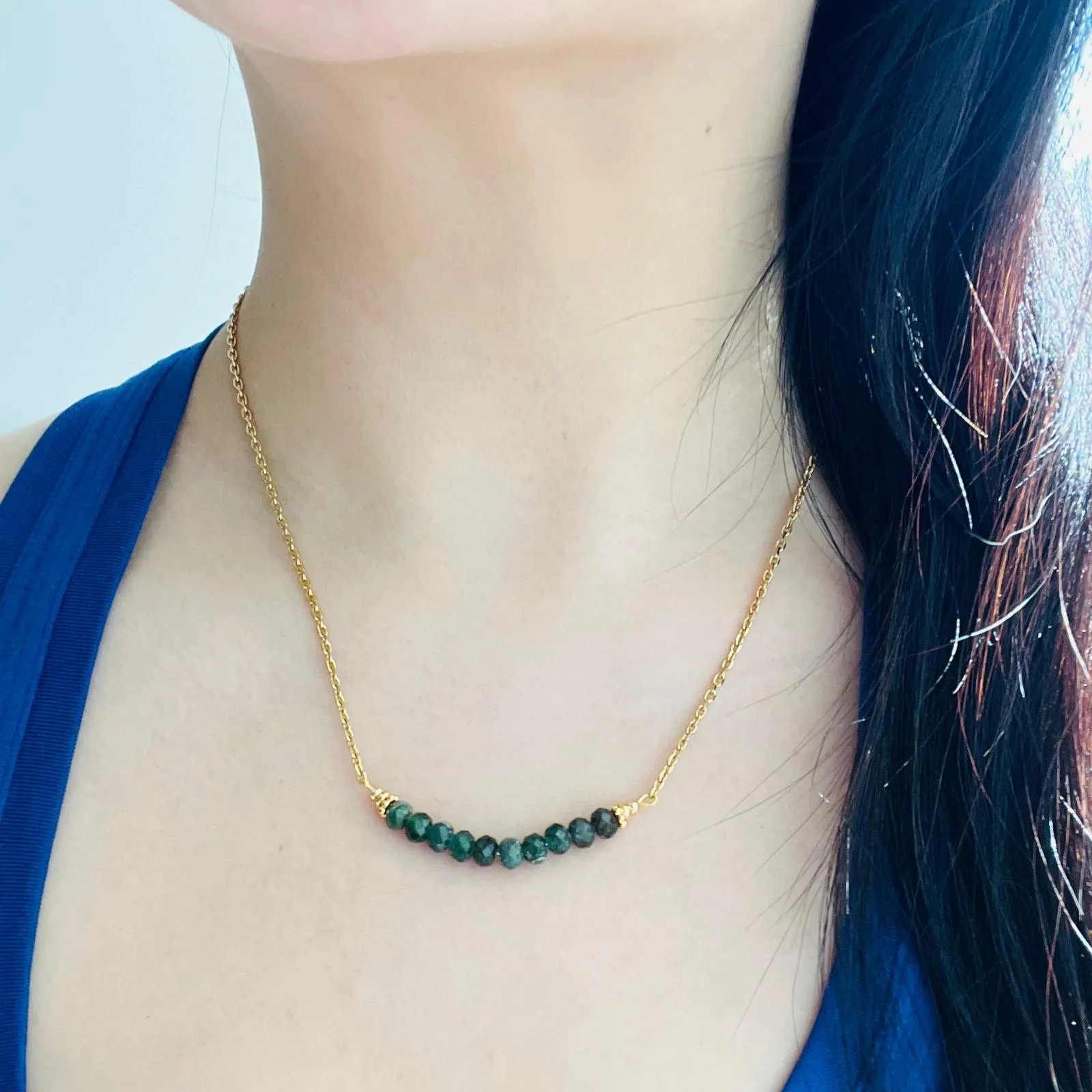 Green Apatite Moon Necklace