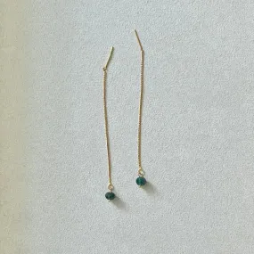 Green Apatite Thread Earrings GHW