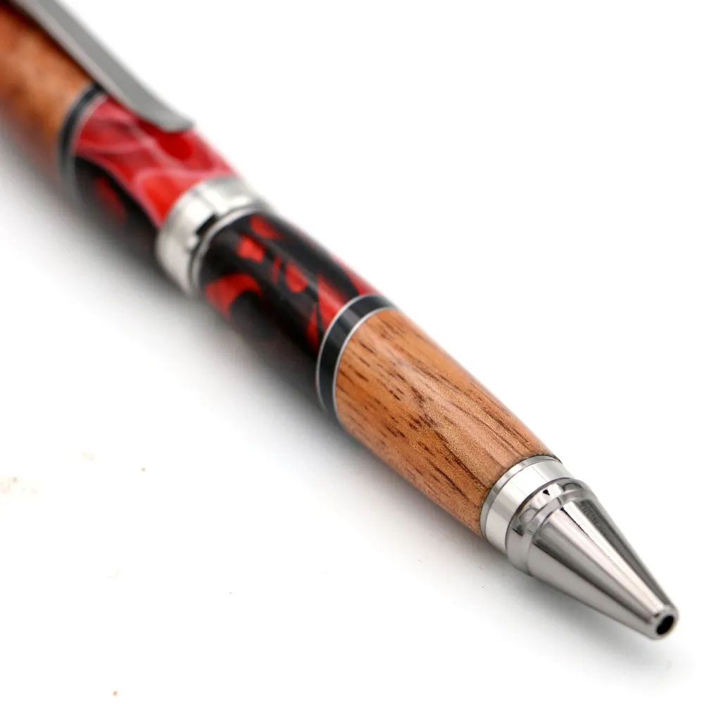 Hawaiian Koa and Red Resin Cigar Pen