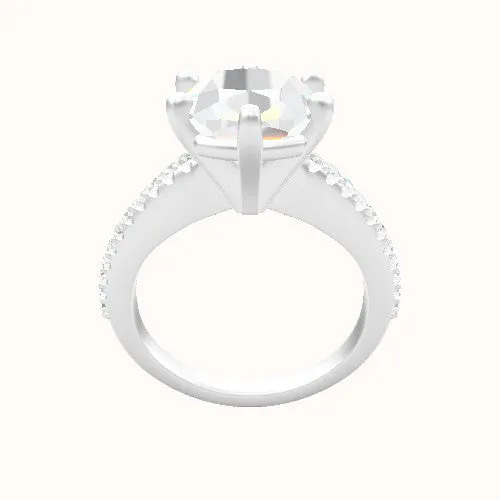 Illusion Set Shank Engagement Ring With High Set Six Prong Head