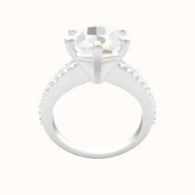 Illusion Set Shank Engagement Ring With High Set Six Prong Head