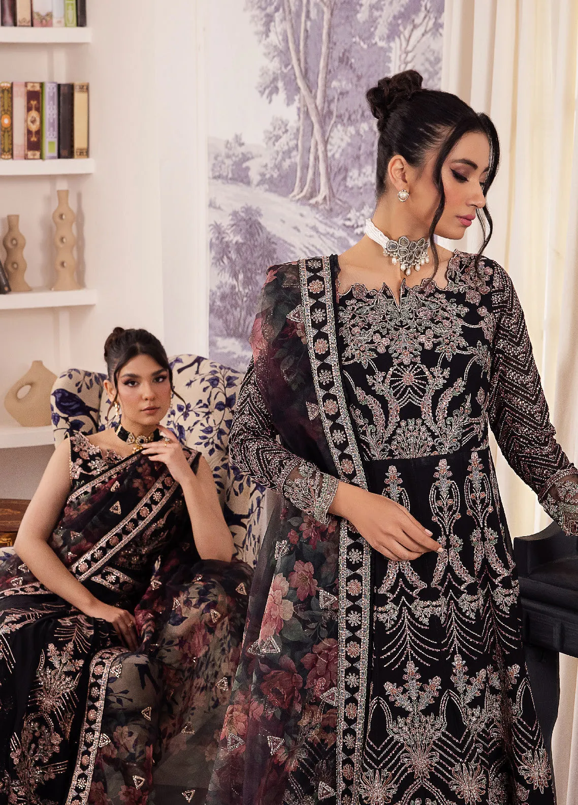 Iznik Chinon Embroidered Chiffon Unstitched 3 Piece Suit - IZ24CC 32 KIAH