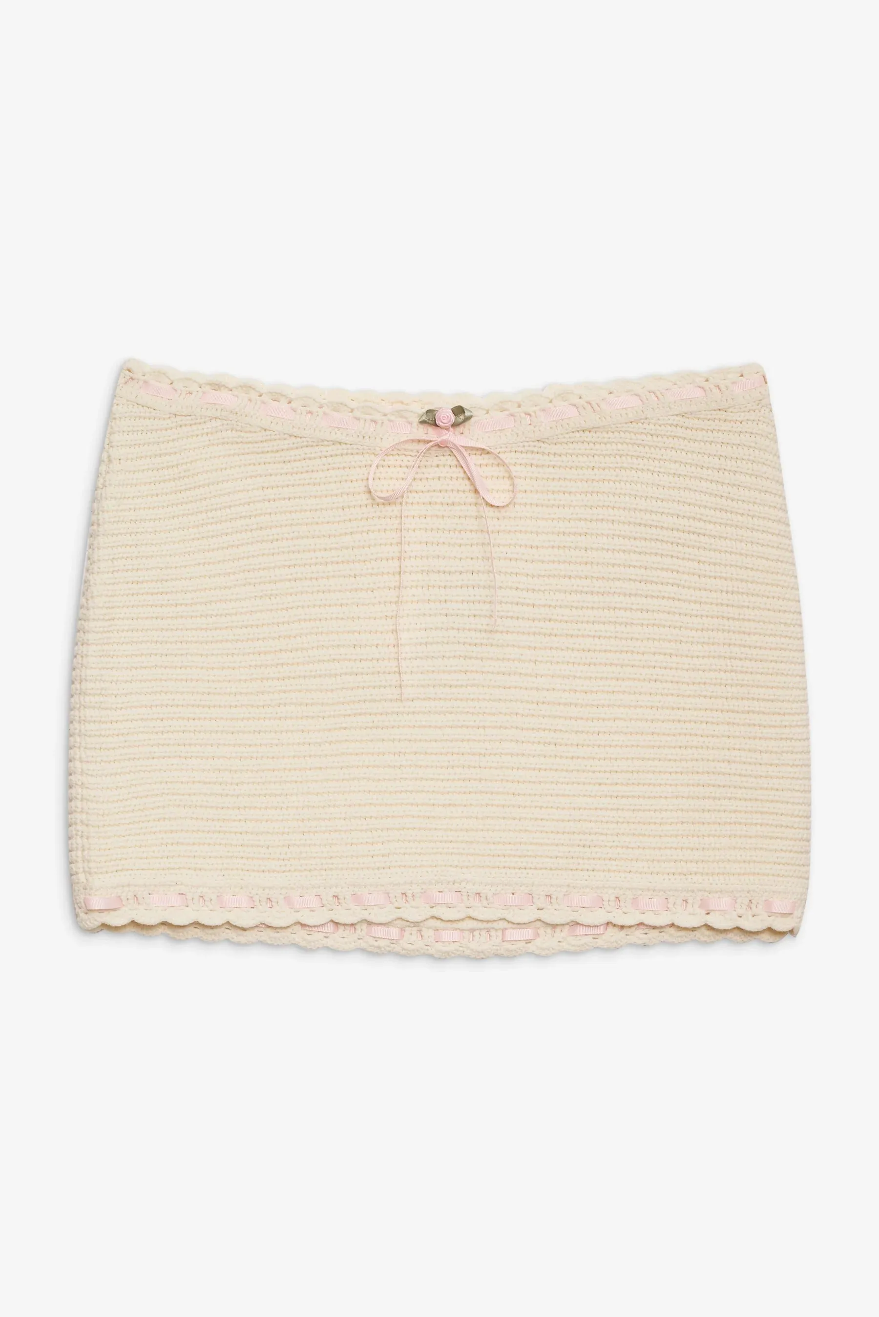 Kelsey Crochet Mini Skirt in Cream