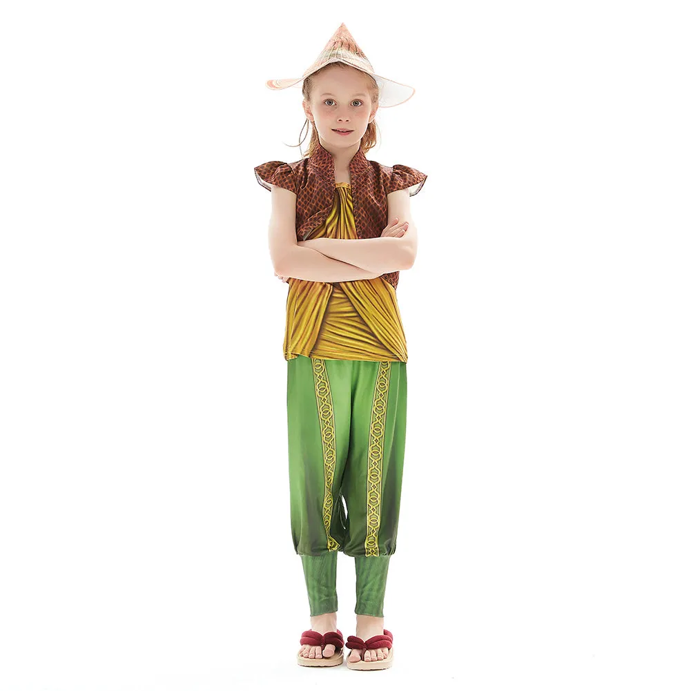 Kids Cosplay Costumes for Girls 4-Piece Suit Set with Hat Dragon Adventure Role Play Set Costume for Halloween Party Dress Up(13