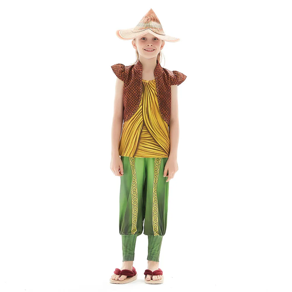 Kids Cosplay Costumes for Girls 4-Piece Suit Set with Hat Dragon Adventure Role Play Set Costume for Halloween Party Dress Up(13