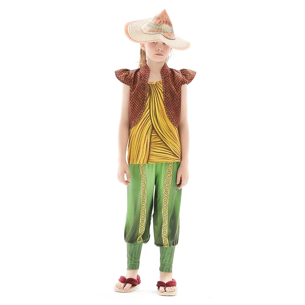 Kids Cosplay Costumes for Girls 4-Piece Suit Set with Hat Dragon Adventure Role Play Set Costume for Halloween Party Dress Up(13