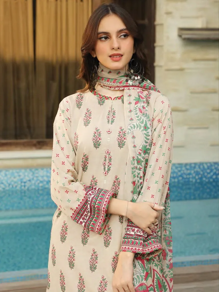 Komal Prints by Lakhany Unstitched Printed Lawn 3Pc Suit LG-SR-0197-B