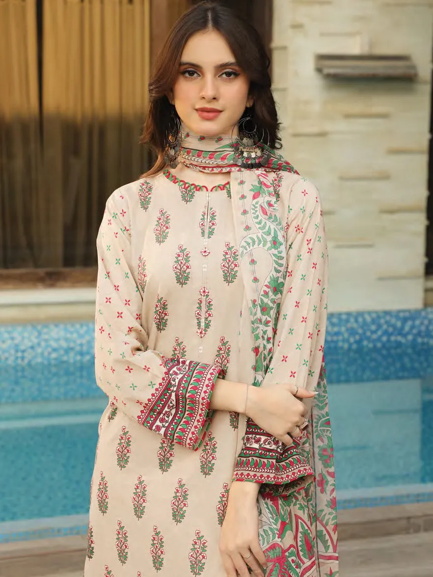 Komal Prints by Lakhany Unstitched Printed Lawn 3Pc Suit LG-SR-0197-B