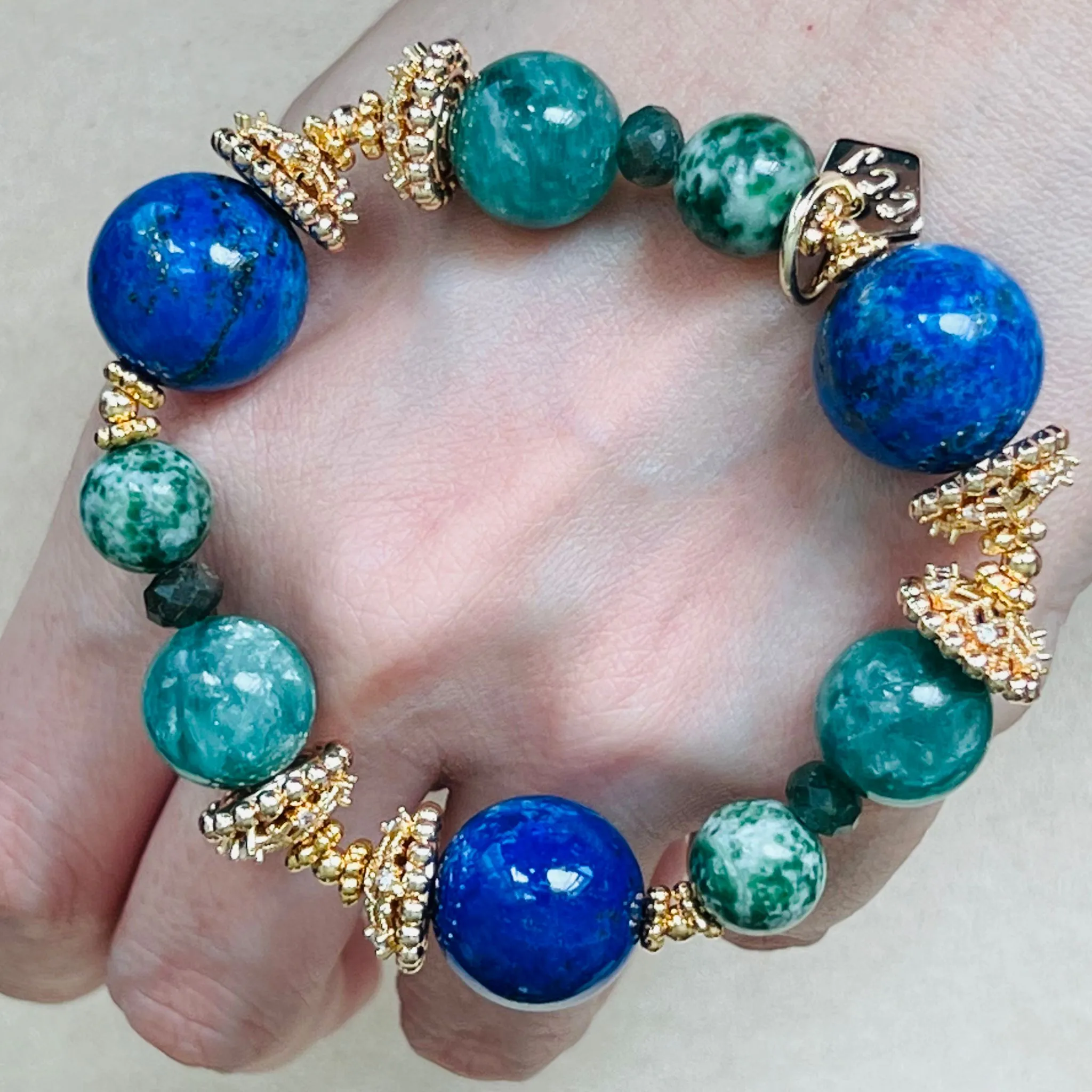 Lapis Lazuli & Green Mica Bracelet