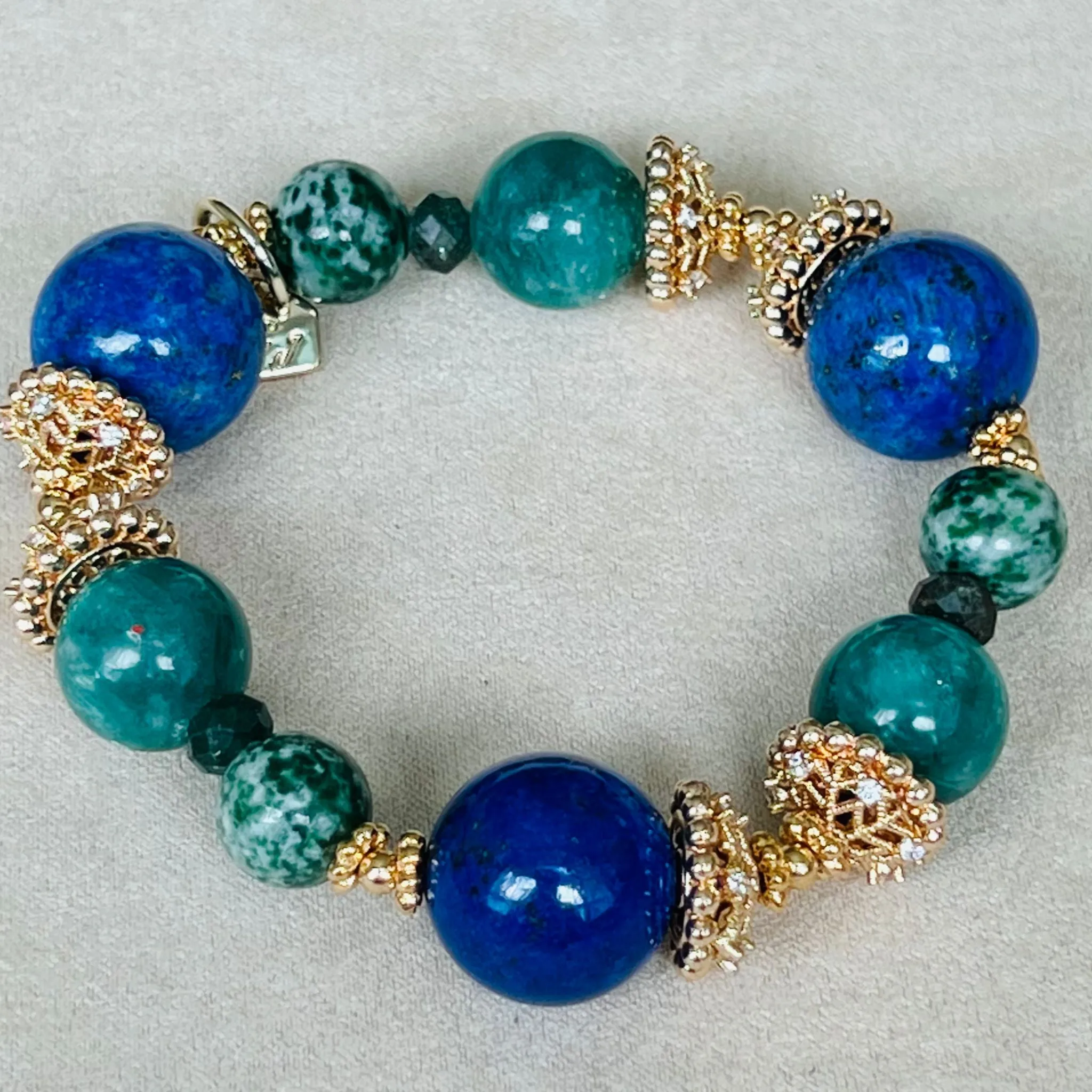 Lapis Lazuli & Green Mica Bracelet