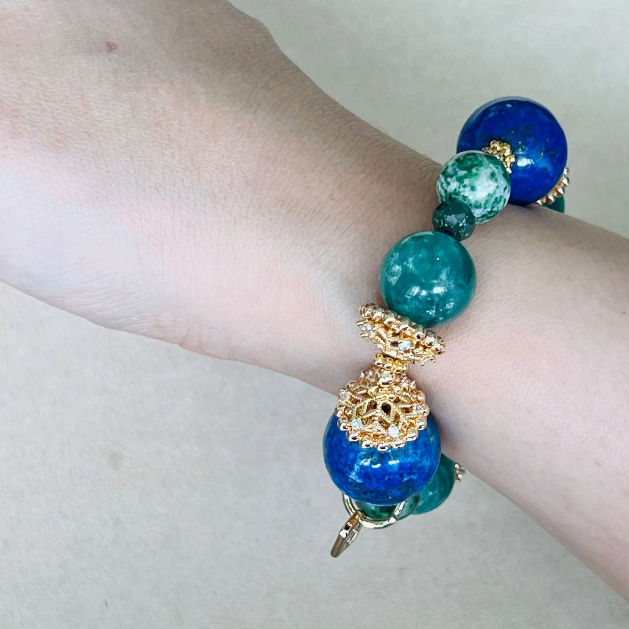 Lapis Lazuli & Green Mica Bracelet