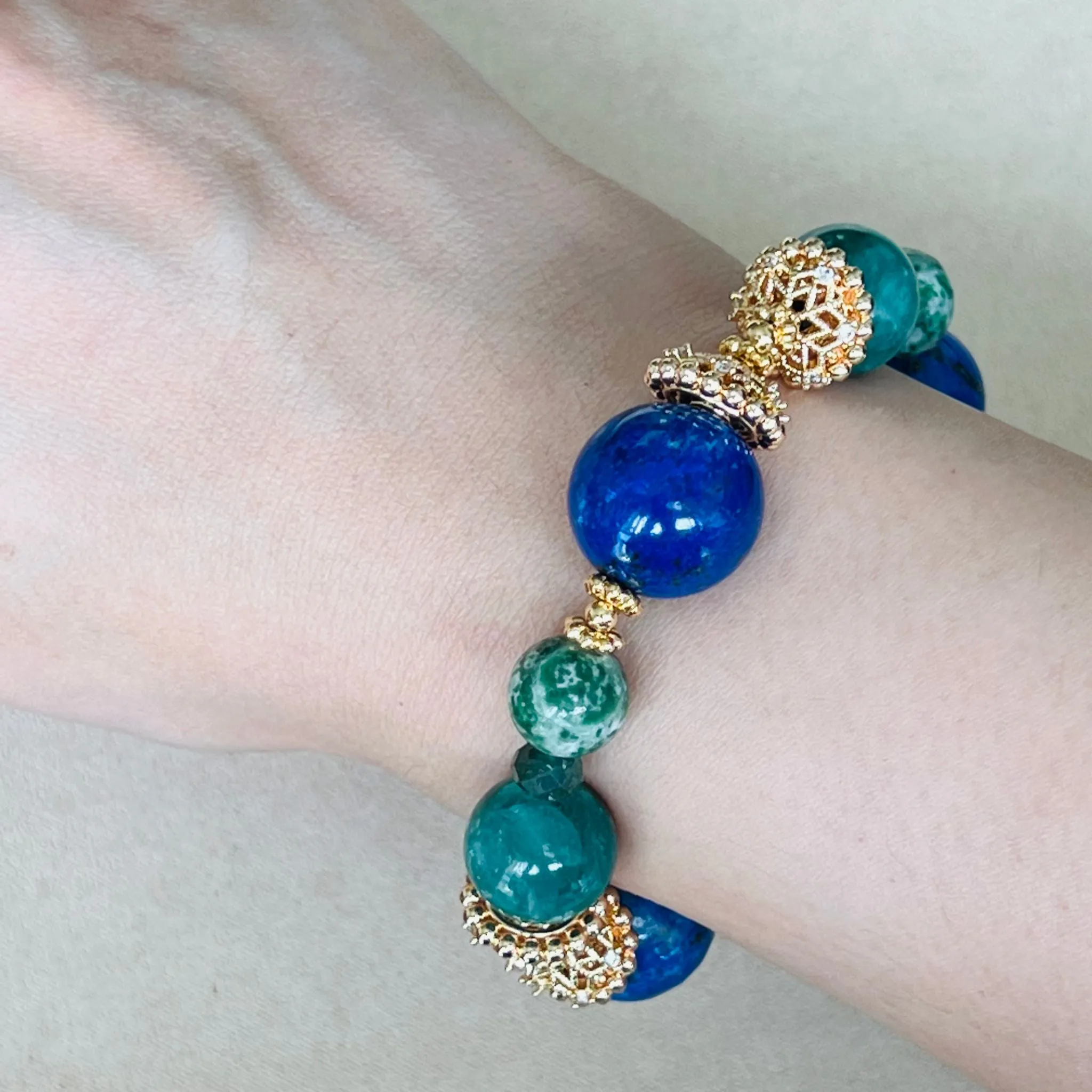 Lapis Lazuli & Green Mica Bracelet