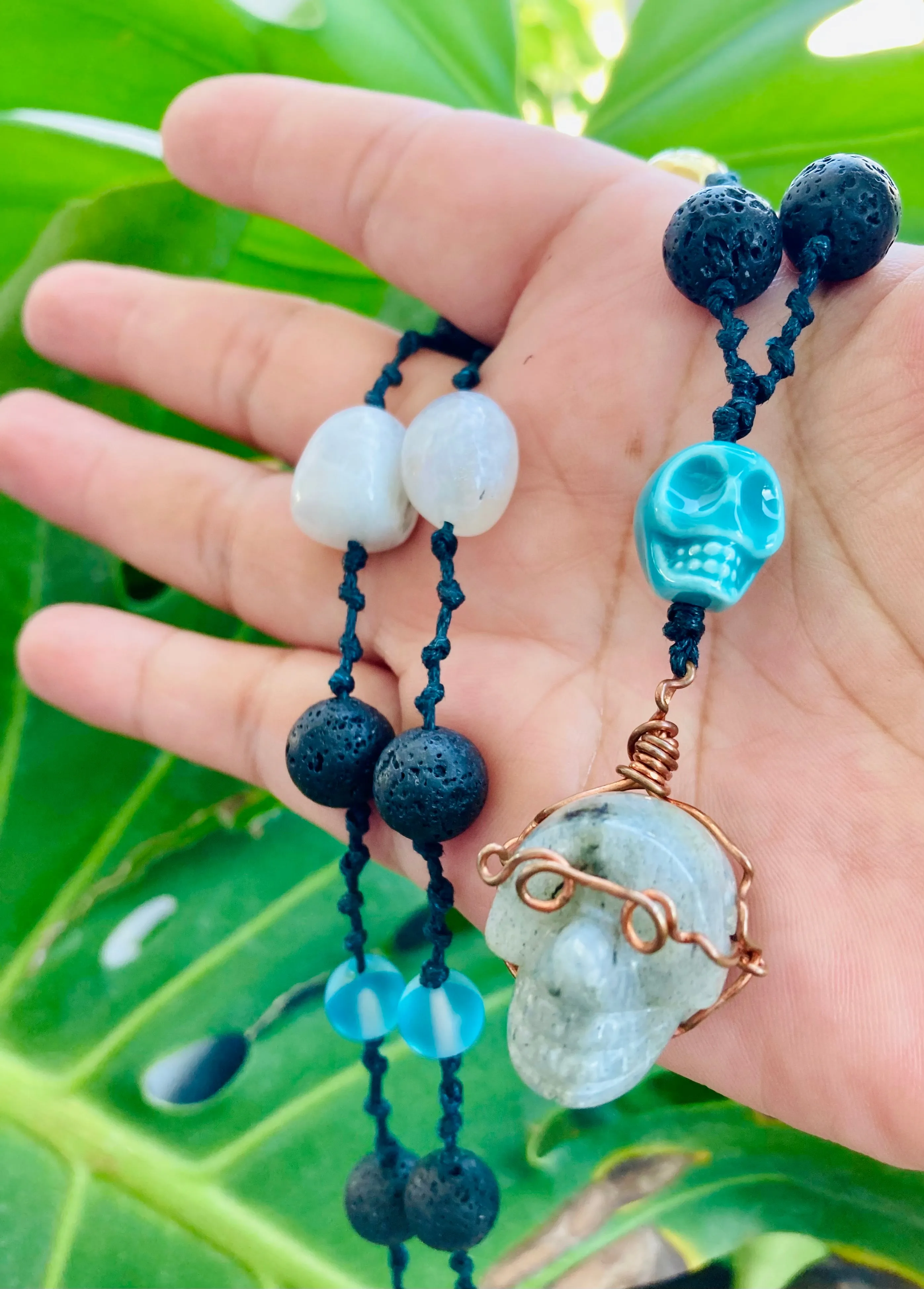 LaVadorite Skull x Moonstone