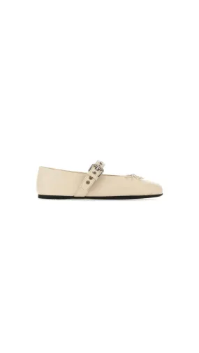 Leather Ballerinas - Ivory