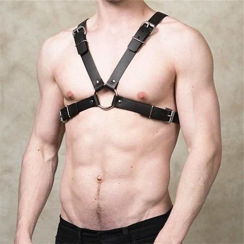 Leather Harness Men Adjustable Chest Belt Strap