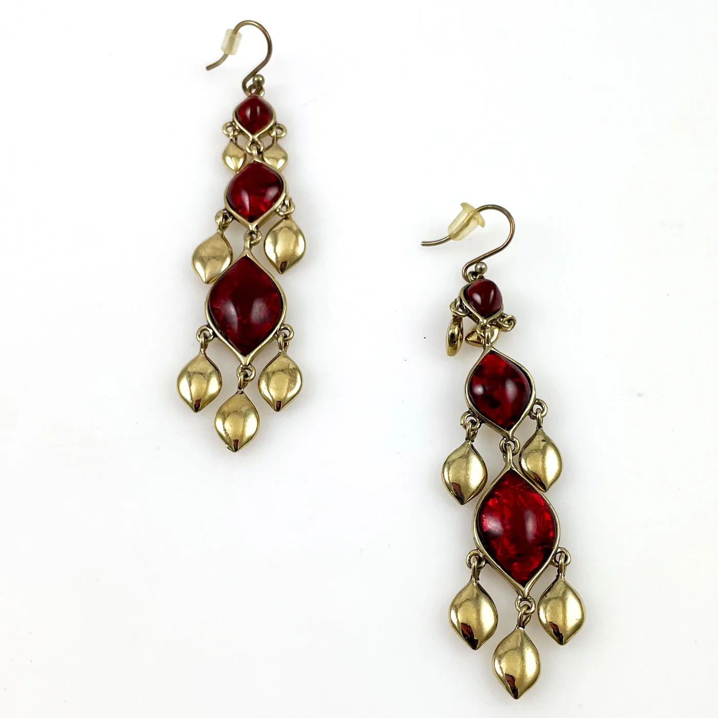 Liz Claiborne Red Chandelier Earrings Vintage