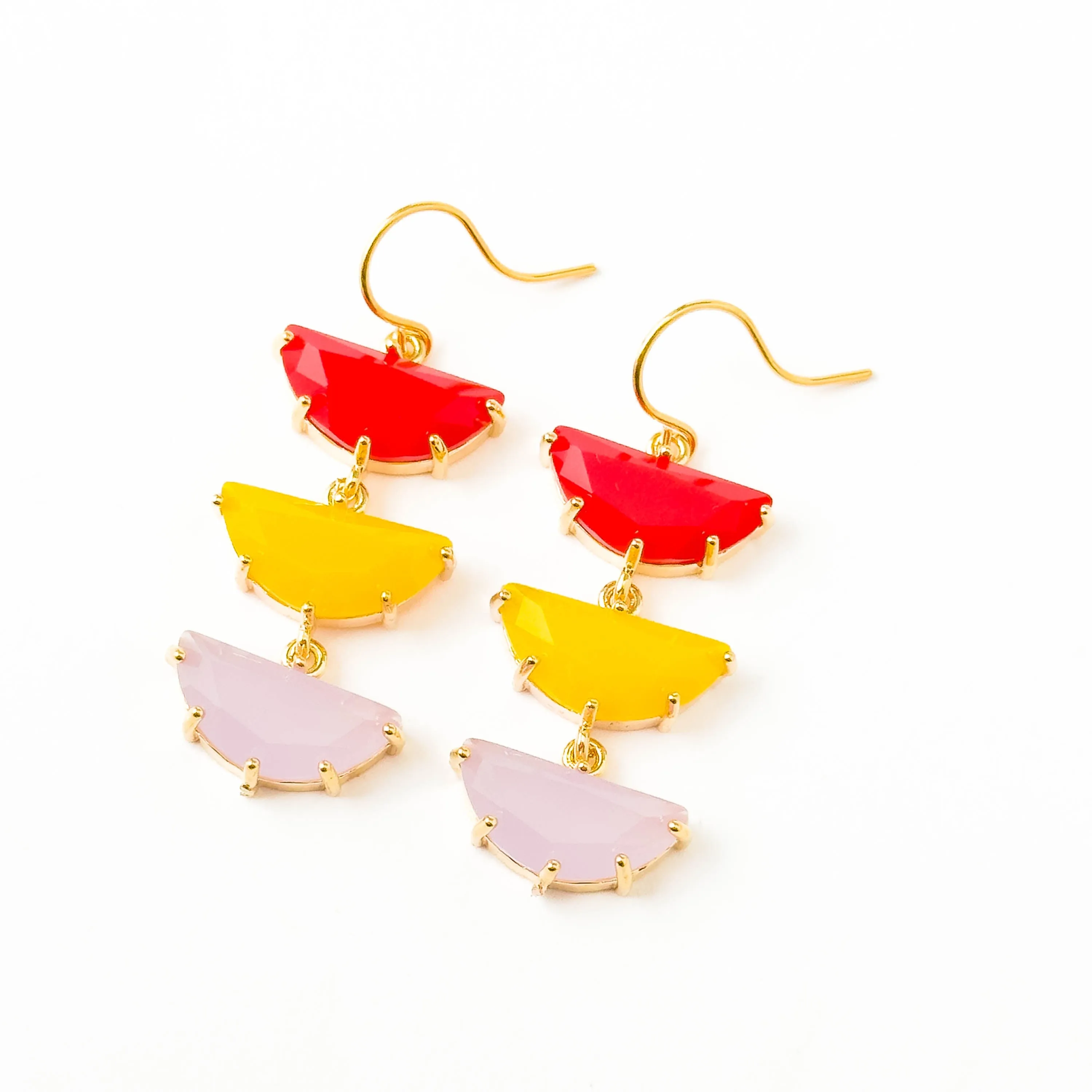 Long Colorful and Bright glass Earrings - WS