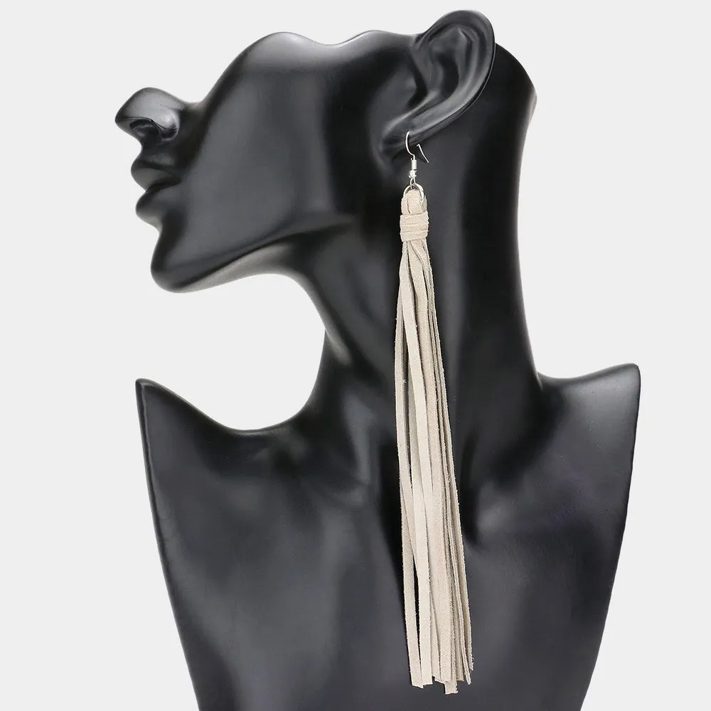 Long Leather Earring