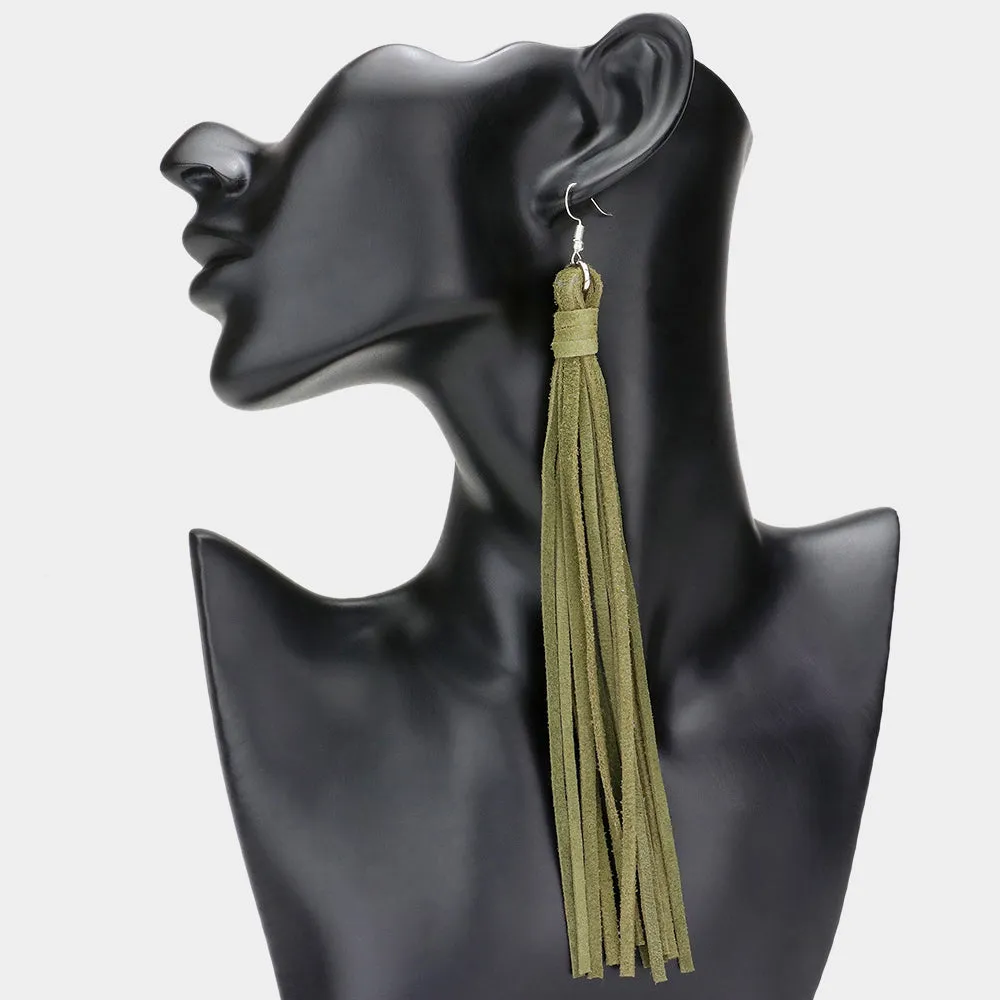 Long Leather Earring