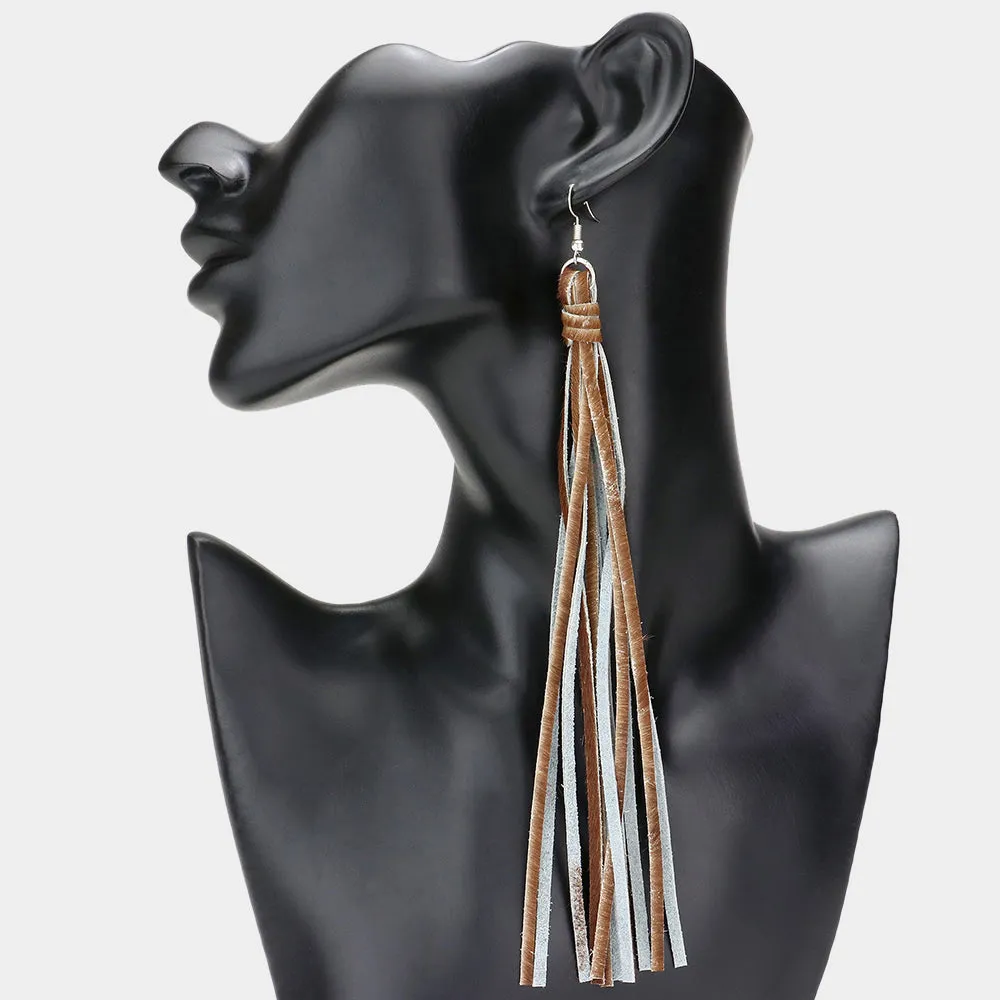 Long Leather Earring