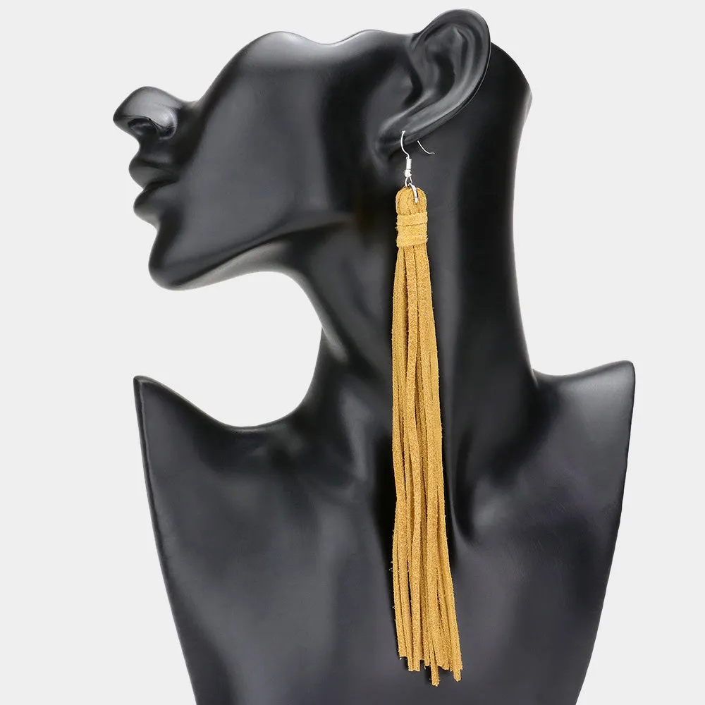 Long Leather Earring