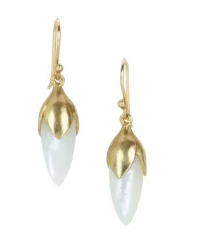 Long Pearl Bud Drop Earrings