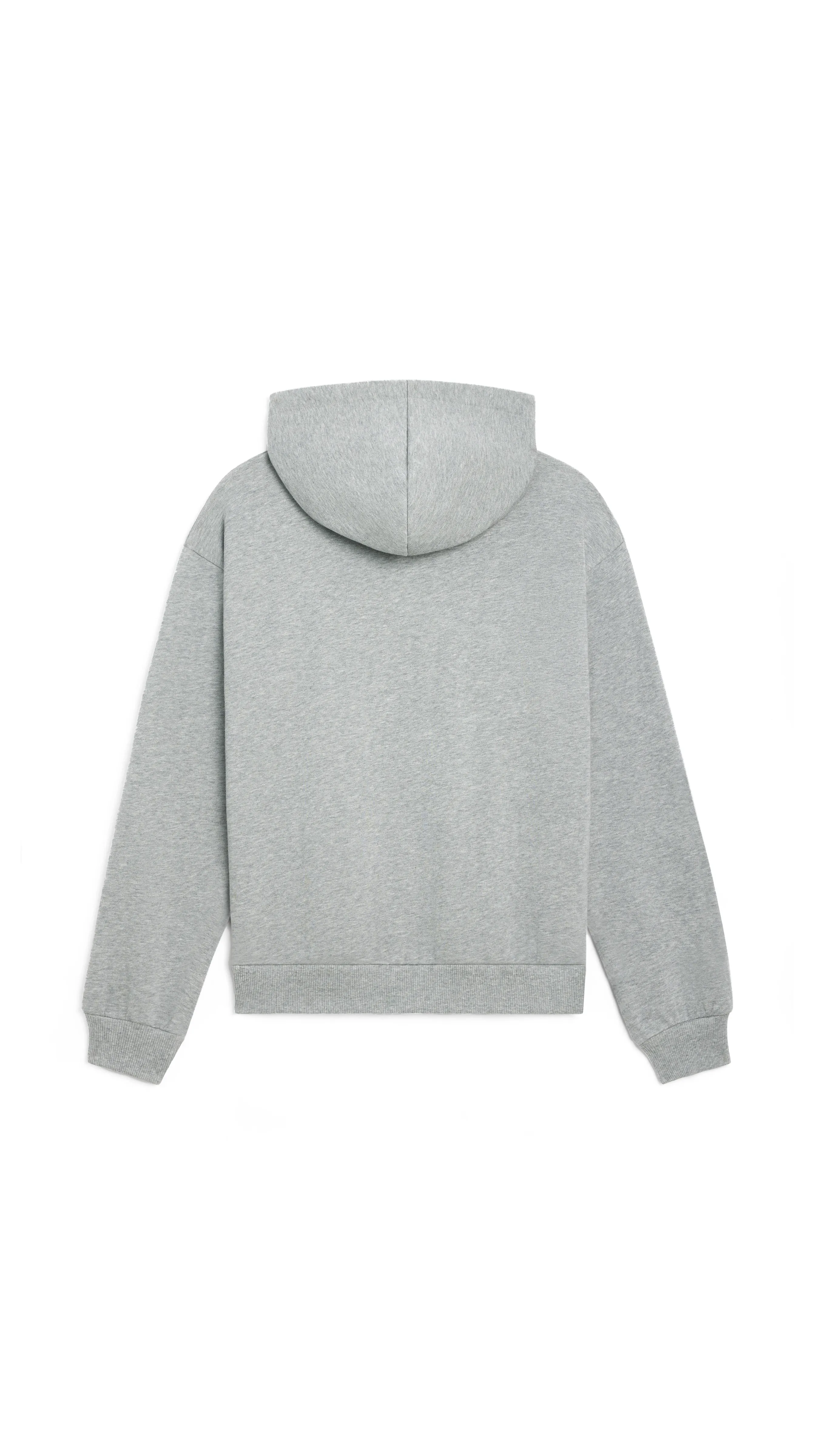 Loose Cotton in Cotton Fleece - Grey Mélange/Burgundy