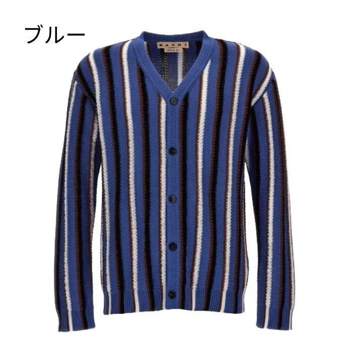 MARNI  |Stripes Unisex Cotton Logo Designers Cardigans