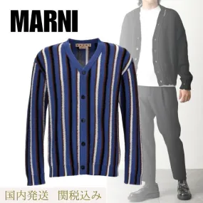 MARNI  |Stripes Unisex Cotton Logo Designers Cardigans