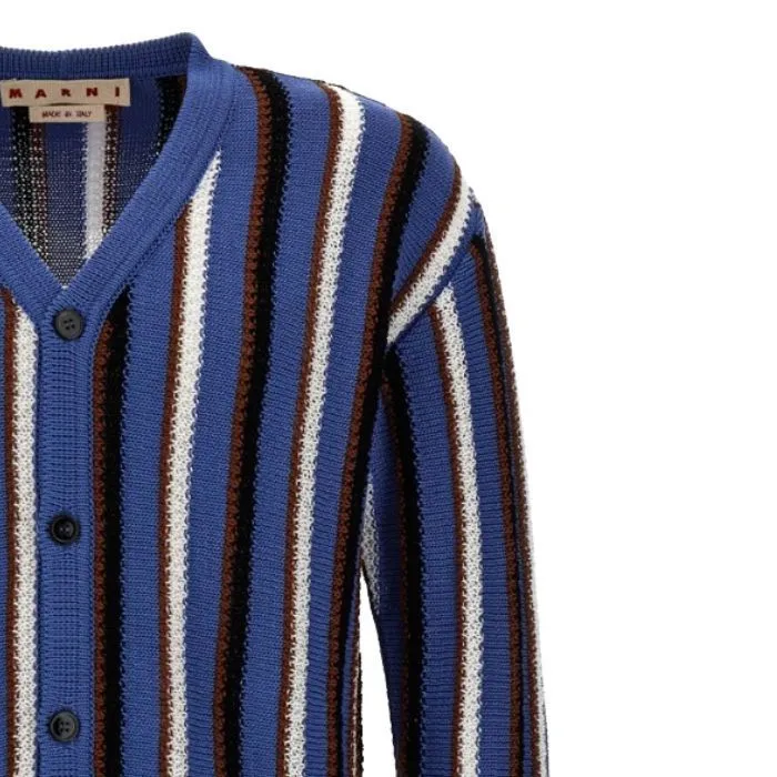 MARNI  |Stripes Unisex Cotton Logo Designers Cardigans