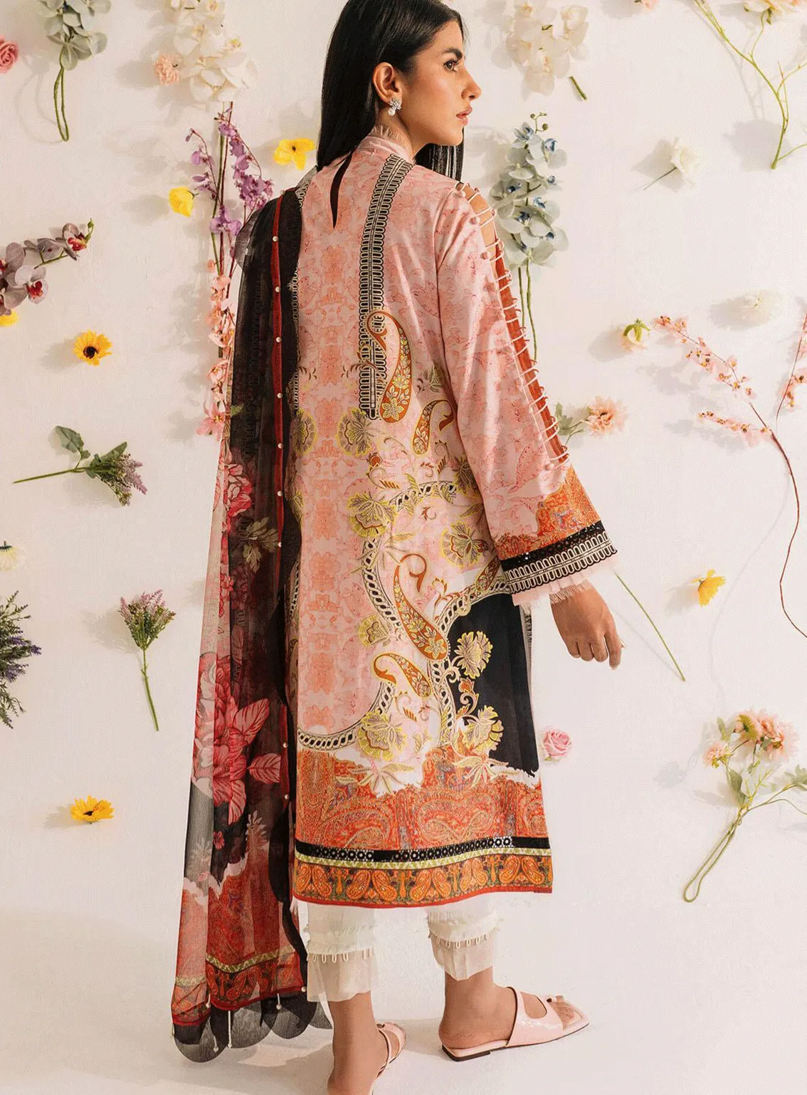 Meraki by Asifa & Nabeel Embroidered Lawn Unstitched 3 Piece Suit - AN23SL MKL-02